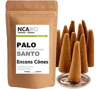 10 Conos de Incienso con Aroma Palo Santo - Incienso Cono 100% Natural Relajación Meditación Purificación + Quemador de Incienso ofrecido - NCA