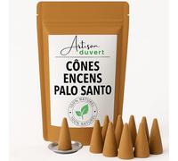10 conos de incienso naturales palo Santo + soporte para incienso incluido - Perfume purificante y relajante para meditación y ambiente Zen - L'Artisan du Vert