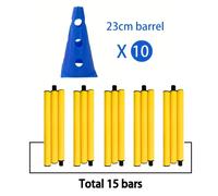 10 Conos de Señalización con Agujeros (23CM/32CM/38CM) Postes de Almacenamiento Desmontables, una Combinación de Conos de Obstáculos y para Equipo de Entrenamiento en Fútbol y Baloncesto