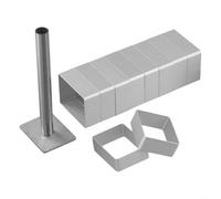 10 cortadores rectangulares de acero inoxidable para hacer pasteles, pasteles, galletas con sello para decorar postres