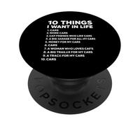 10 Cosas Que Quiero en la Vida Coches Divertido Amante de los Coches Chico del Coche PopSockets PopGrip Adhesivo