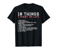 10 Cosas Que Quiero en mi Vida Camisas Basketball Lovers Hombres Camiseta