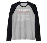 10 Cosas Que Quiero en mi Vida Camisas de equitación para Hombres Camiseta Manga Raglan
