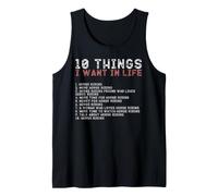 10 Cosas Que Quiero en mi Vida Camisas de equitación para Hombres Camiseta sin Mangas
