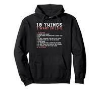 10 Cosas Que Quiero en mi Vida Camisas Viejos Cars Amantes Hombres Sudadera con Capucha