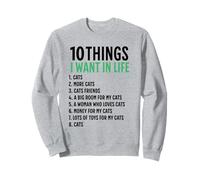 10 Cosas que quiero en mi vida Gatos Más Gatos Hombre Sudadera