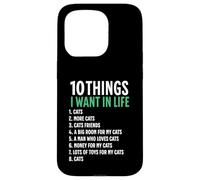 10 Cosas que quiero en mi vida Gatos Más Gatos Mujer Carcasa para iPhone 15 Pro