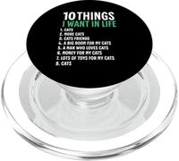 10 Cosas que quiero en mi vida Gatos Más Gatos Mujer PopSockets PopGrip para MagSafe