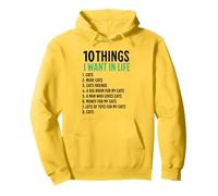 10 Cosas que quiero en mi vida Gatos Más Gatos Mujer Sudadera con Capucha