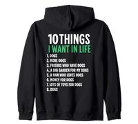 10 Cosas que quiero en mi vida Perros Más Perros Mujer Sudadera con Capucha