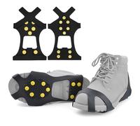 10 Crampones Antideslizante, Garras de Zapatos para Hielo y Nieve, Clavos Antideslizantes Zapatos para Senderismo, Caminar sobre Nieve o Hielo y Otros Deportes al Aire Libre(L)