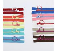 10 cremalleras coloridas de 30 cm para coser, cremalleras de resina con anillo metálico para manualidades de sastrería, bolsos y ropa, para fundas de almohada y proyectos creativos.