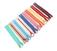 10 cremalleras de resina con anillo de metal para costura, para añadirle bolsillos a tu bolso, para manualidades de costura, color al azar, 20 cm