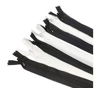 10 Cremalleras Invisibles Cerradas, Muchas Medidas y Colores Disponibles, Malla .3, Cremallera Fina, Elegante y Discreta Para Coser En Ropa, Vestidos, Faldas, Costura, (60 CM, 101332)