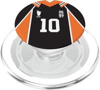 #10 Crow Team BlackOrange Jersey Voleibol Anime Fly Banner PopSockets PopGrip para MagSafe
