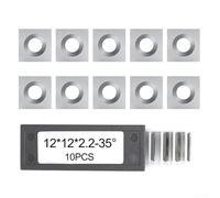 10 cuchillas cuadradas de carburo, repuesto de 12 x 12 x 2,2 mm para carpintería, herramienta de corte de torno, hoja de torneado de carburo