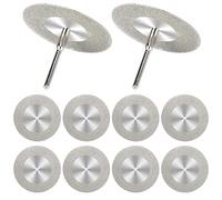 10 cuchillas de disco de corte de sierra de diamante de 50 mm con 2 mandriles de 1/8 pulgadas, hoja de piedra para cortar herramientas giratorias, pulir azulejos de vidrio, mármol y plástico jade (10