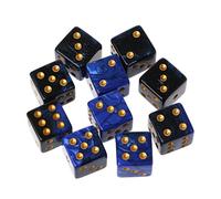 10 cuentas acrílicas multicolor de 15 mm de seis lados portátiles para juegos de mesa