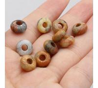 10 cuentas de ágata de cristal natural con agujero grande de 4,0 mm para hacer joyas, collares y pulseras, accesorios de 5 x 10 mm - Ágata loca
