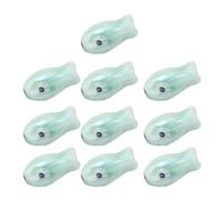 10 cuentas espaciadoras sueltas para collares, de cerámica, hechos a mano, componentes de joyería, cuentas de cerámica con forma de pez, 10 unidades