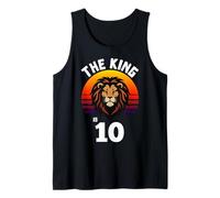 10 cumpleaños Animal León El Rey Tiene 10 años Divertido Camiseta sin Mangas
