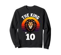 10 cumpleaños Animal León El Rey Tiene 10 años Divertido Sudadera