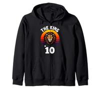 10 cumpleaños Animal León El Rey Tiene 10 años Divertido Sudadera con Capucha