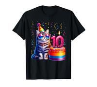 10 cumpleaños lindo gato 10 años Bday Party Kitty Cat Lover Camiseta