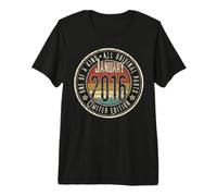 10º Cumpleaños Vintage Enero 2016 Retro Edición Limitada Camiseta Premium