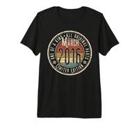 10º Cumpleaños Vintage Marzo 2016 Retro Edición Limitada Camiseta Premium