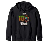 10º cumpleaños What The Sigma Pixel 10 Bday Gamer Boys Kids Sudadera con Capucha