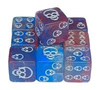10 dados acrílicos con patrón de calavera para juegos de rol, dados de juego de mesa de seis lados, accesorios Mahjong, juego de seis caras, esquina redonda