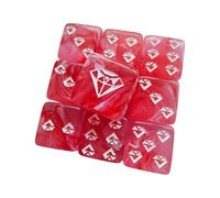 10 dados acrílicos con patrón de joyas para juegos de rol, dados de juego de mesa de seis lados, accesorios de Mahjong, patrón de joya, accesorios de juego de mesa para juegos de rol
