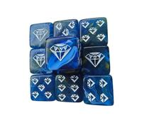 10 dados acrílicos con patrón de joyas para juegos de rol, dados de juego de mesa de seis lados, accesorios de Mahjong, patrón de joya, accesorios de juego de mesa para juegos de rol