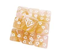 10 dados acrílicos con patrón de joyas para juegos de rol, dados de juego de mesa de seis lados, accesorios de Mahjong, patrón de joya, accesorios de juego de mesa para juegos de rol