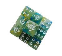 10 dados acrílicos con patrón de joyas para juegos de rol, dados de juego de mesa de seis lados, accesorios de Mahjong, patrón de joya, accesorios de juego de mesa para juegos de rol