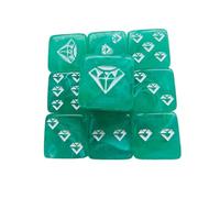 10 dados acrílicos con patrón de joyas para juegos de rol, dados de juego de mesa de seis lados, accesorios de Mahjong, patrón de joya, accesorios de juego de mesa para juegos de rol