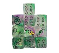 10 dados acrílicos de esquina redonda de 6 lados, patrón de calavera, dados para juegos de mesa, aula, enseñanza, acrílico fácil de usar