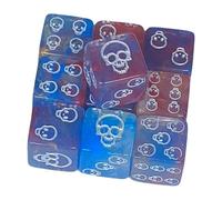 10 dados acrílicos únicos con patrón de calavera, dados redondos de esquina para juegos de rol, dados de juego de mesa de 6 caras, superficies lisas