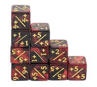 10 Dados de 6 Lados para Operaciones matemáticas, educativos, acrílicos de Dos Colores, para enseñar matemáticas y Juegos. (Negro Rojo)