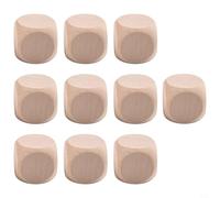 10 dados de madera lisa para desarrollo de juegos personalizados, letras a mano, números, escritura, patrón, dibujo y decoración (25 mm)