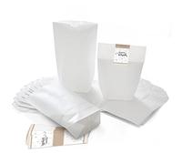 '10 de papier blanc cadeaux de Noël avec fond (16,5 x 26 x 6,6 cm) en papier kraft et 10 planches d'autocollants magnifiques Noël pour liebenvollen emballer cadeaux ; Qualité 1 A.