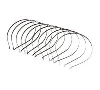 10 diademas de metal liso para el pelo, armazón, accesorios para manualidades, color negro