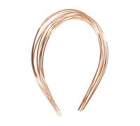 10 diademas en blanco con marco de alambre para el pelo para bricolaje para tela cubierta de tela dorada de 1 mm, 10 unidades