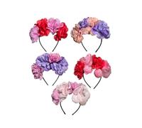 10 Diademas Flores Grandes Boda Hora Loca - Corona Floral Romántica Tonos Rosa Lila - Accesorios Fiesta Photocall Mujer