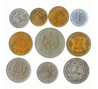 10 Diferentes Monedas Marroquíes: Santimat, Francs, Dirham. Desde 1957. Opción Banco De Monedas, Titulares Y Álbum De Monedas