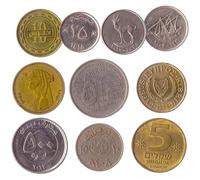 10 Different Coins from Countries in The Middle East. Mostly These Countries: Bahrain Cyprus Egypt Israel Jordan Kuwait Lebanon Oman