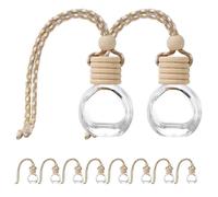 10 difusores de aceites esenciales para ambientadores de coche, botellas colgantes, botellas de vidrio