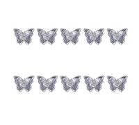 10 dijes de diamantes de imitación de circonita 3D para decoración de uñas, colgantes de cristal mixto, joyería de manicura, diamantes, mariposas, piedras preciosas