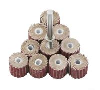 10 discos abrasivos de lijado de rueda de solapa para herramienta giratoria, mandril de 3 mm, 15 mm de diámetro, grano 80-600 surtidos, compatible con amoladoras y potencia (180#)